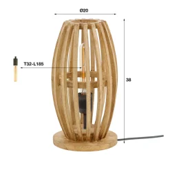 Trendy tafellamp mangohout - Santa Orbit