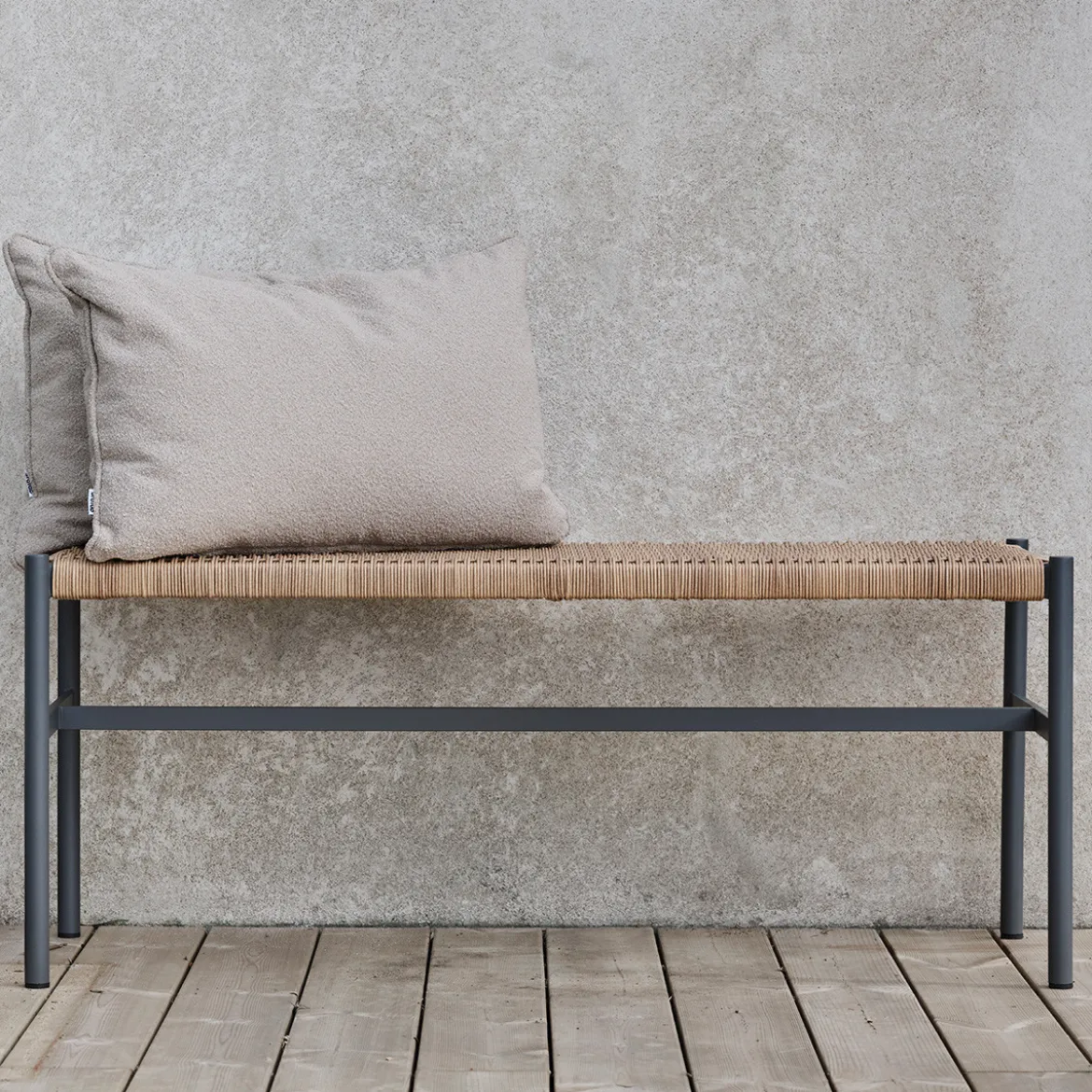 Tuinbankje aluminium met rotan - Brafab DK