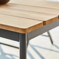 Tuinset 6 persoons teak en aluminium - Brafab Nox/Boi Set