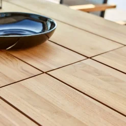 Tuinset 6 persoons teak en aluminium - Brafab Nox/Boi Set