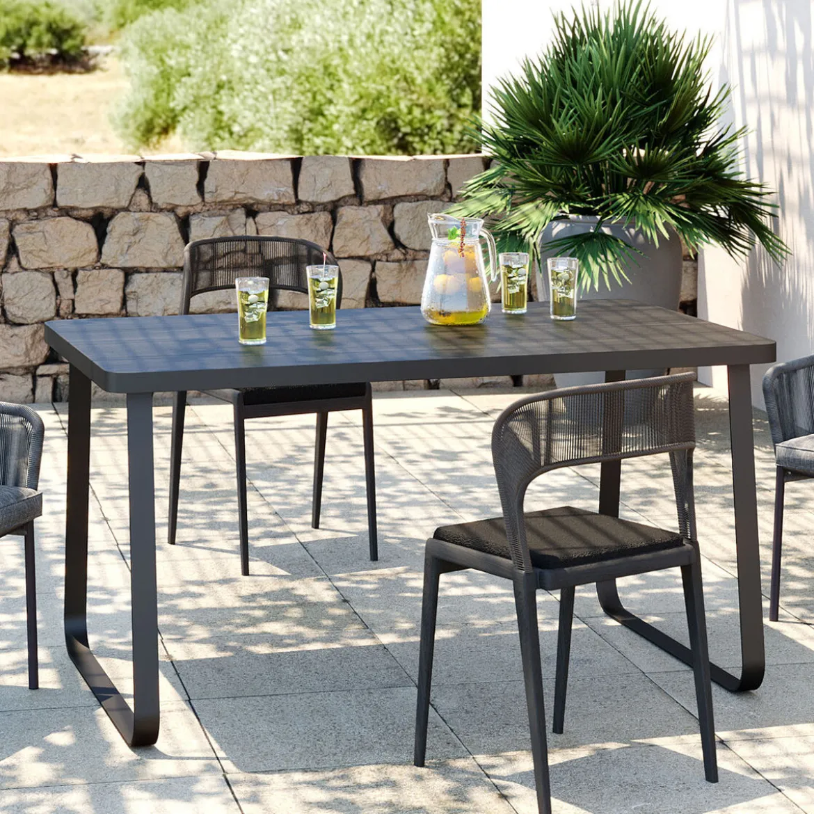 Tuintafel 4-persoons zwart - Kare Design Santos