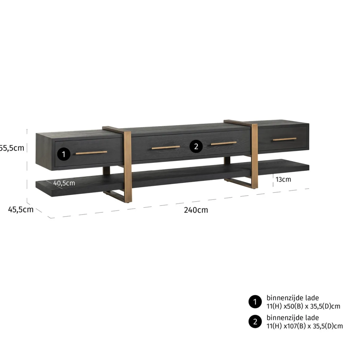 TV-dressoir donker hout - Richmond Interiors Cambon