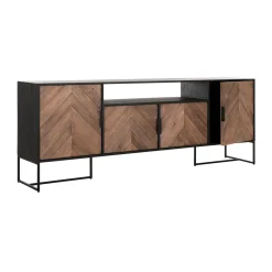 TV-dressoir zwart met visgraat - DTP Home Criss Cross