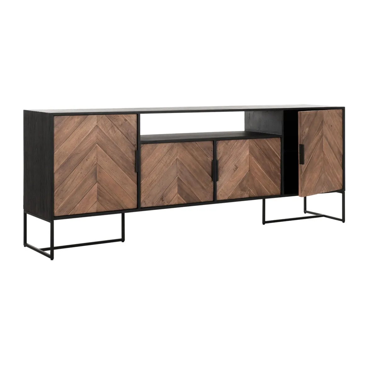 TV-dressoir zwart met visgraat - DTP Home Criss Cross