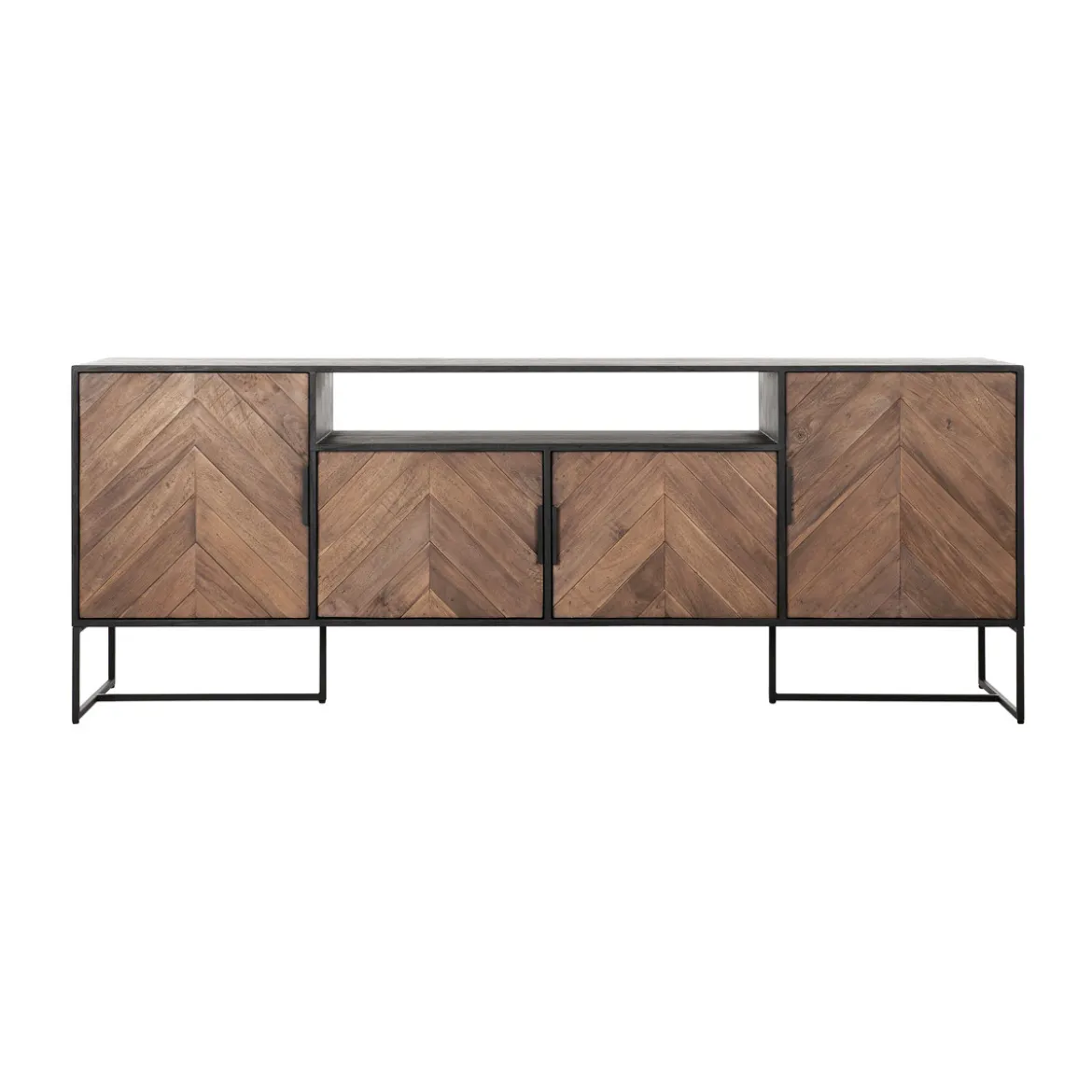 TV-dressoir zwart met visgraat - DTP Home Criss Cross