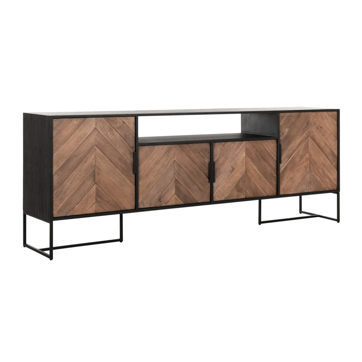 TV-dressoir zwart met visgraat - DTP Home Criss Cross