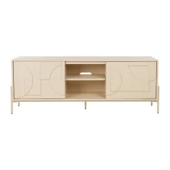 Tv-meubel beige hout met patroon - Zuiver Faces