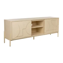 Tv-meubel beige hout met patroon - Zuiver Faces