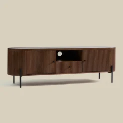 Tv-meubel 160 cm ribbel hout bruin - Bodio Mirah