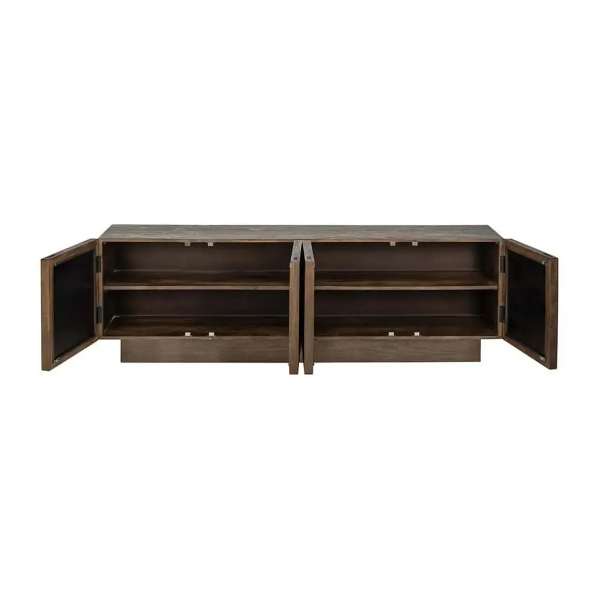 TV-meubel donkerbruin mangohout met spiegel - Richmond Interiors Bryant