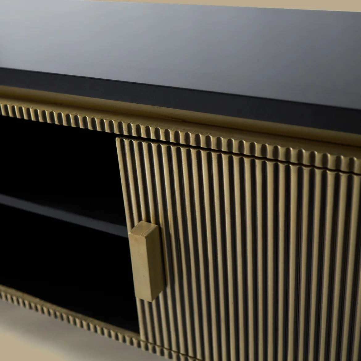 Tv-meubel goud met ribbels - Bodio Rush