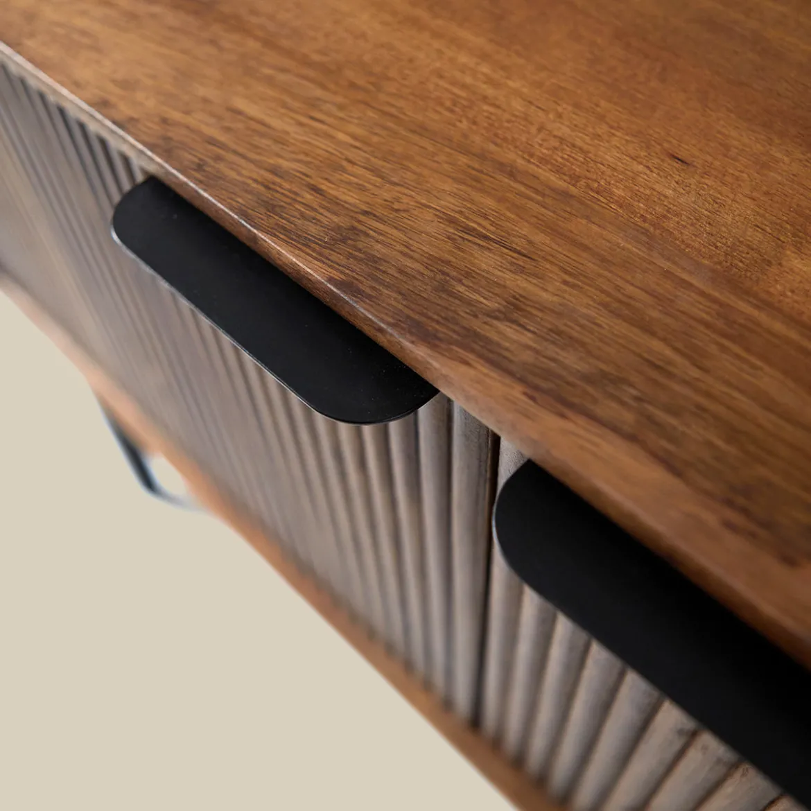 Tv-meubel hout met ribbels (staand/hangend) 180 cm - Bodio Clark
