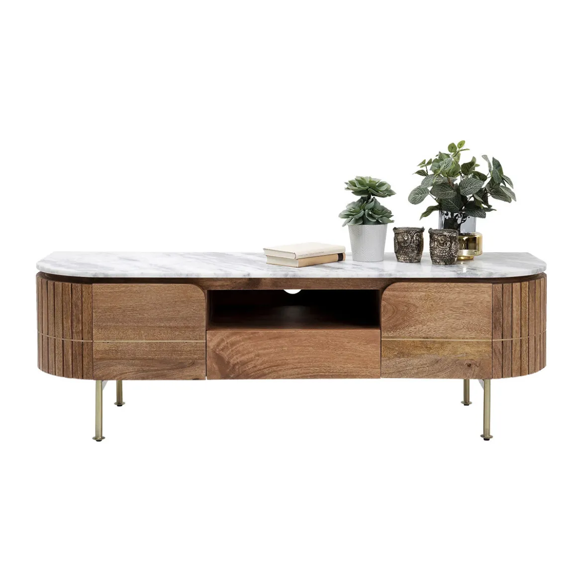 Tv-meubel mangohout en marmer - Kare Design Grace