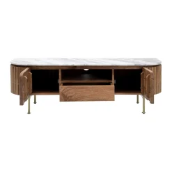 Tv-meubel mangohout en marmer - Kare Design Grace