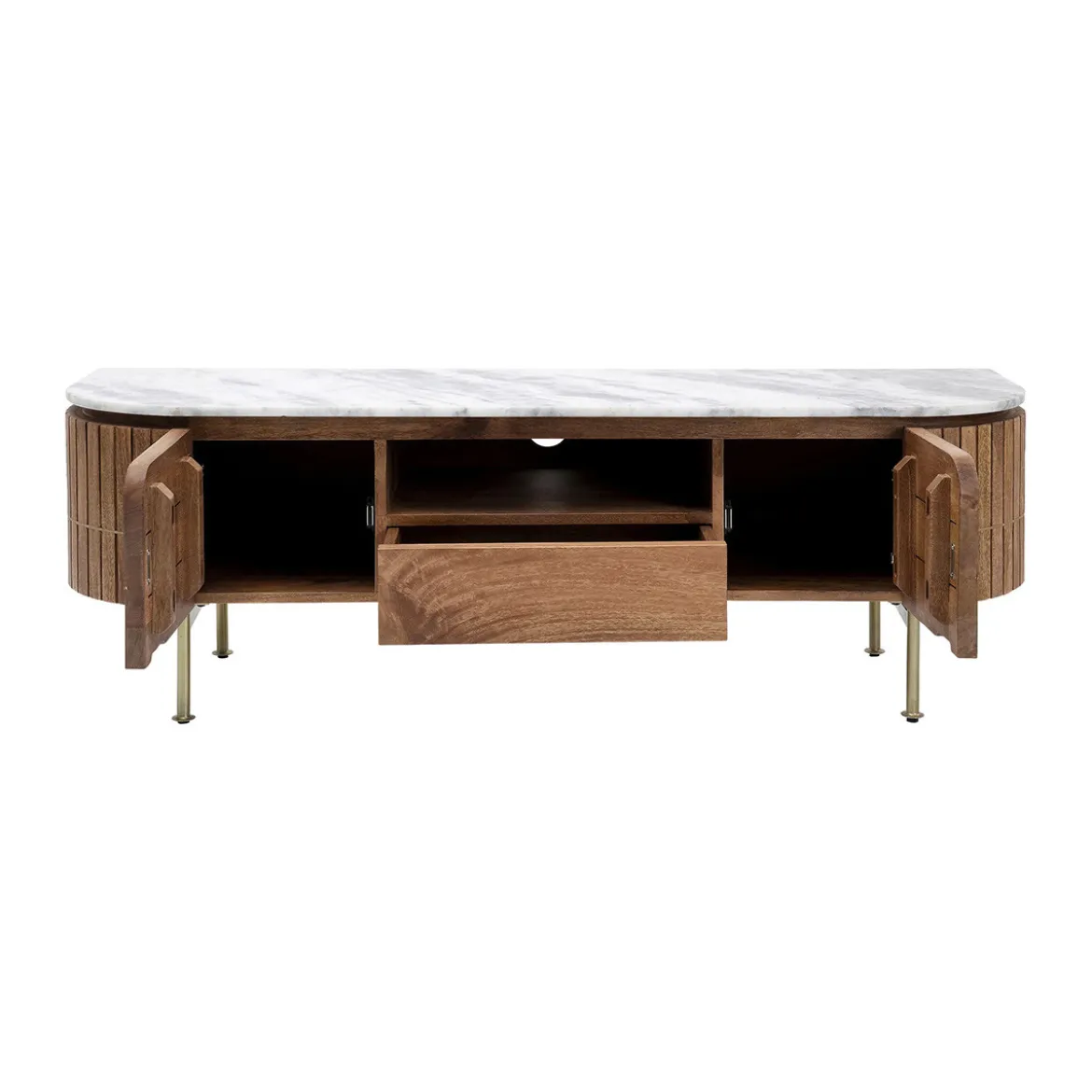 Tv-meubel mangohout en marmer - Kare Design Grace