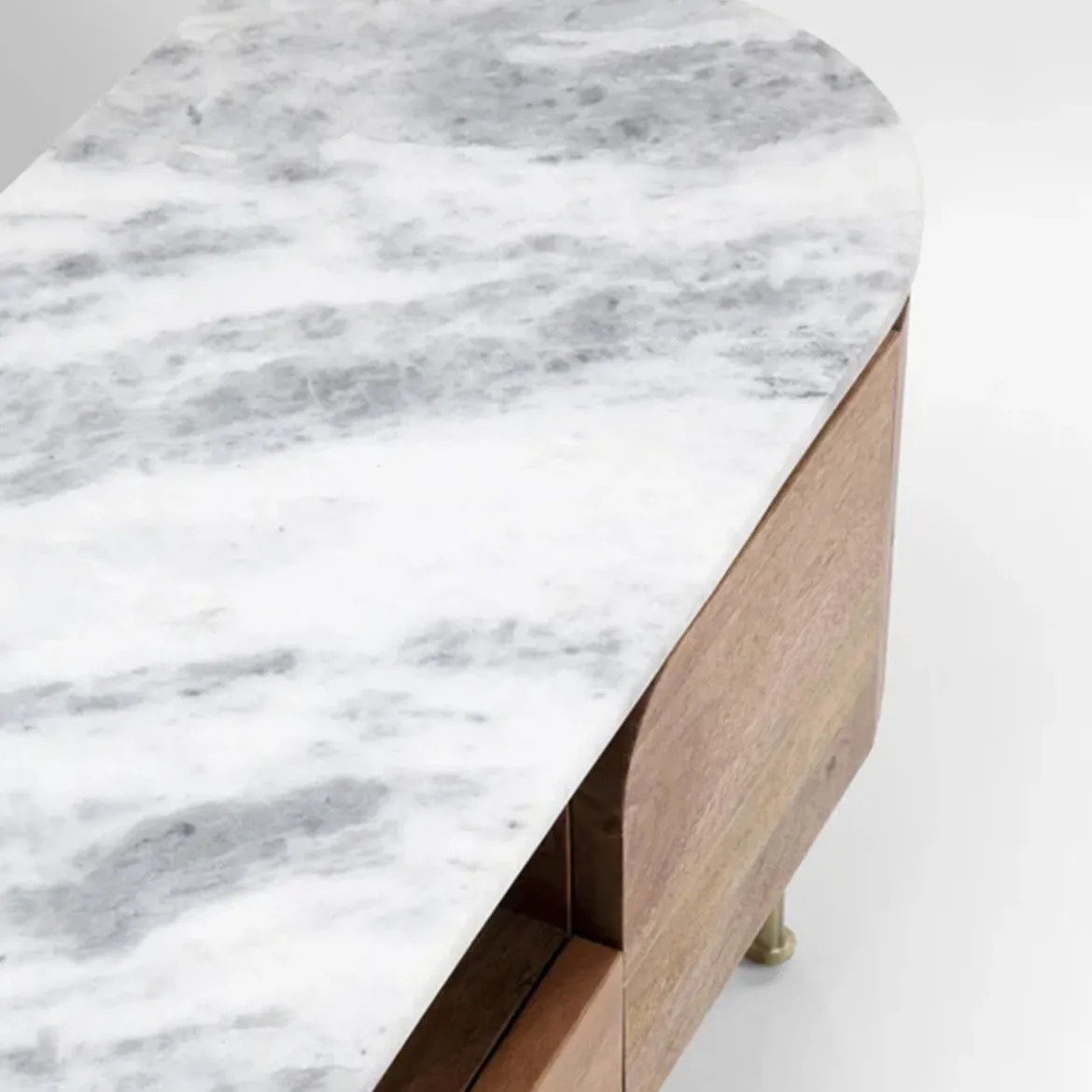 Tv-meubel mangohout en marmer - Kare Design Grace