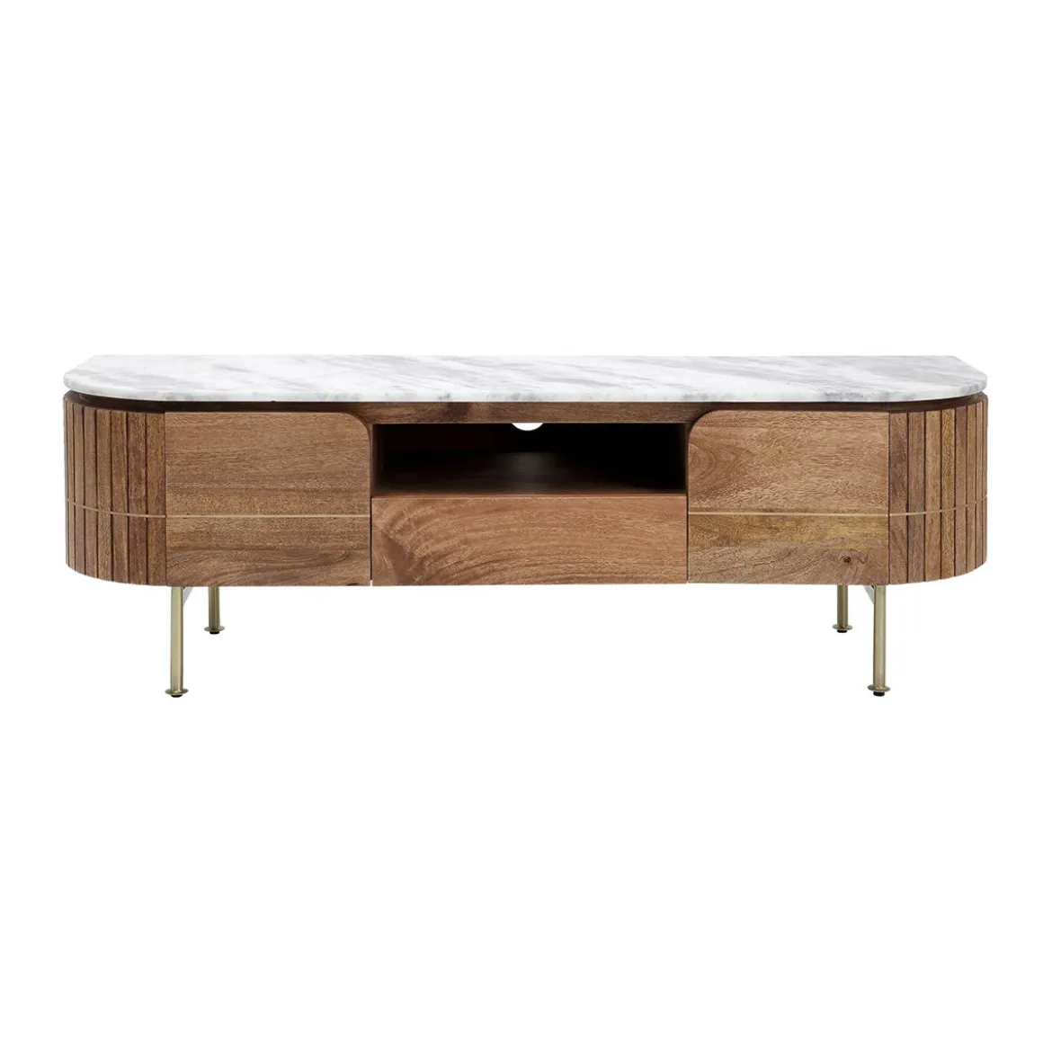 Tv-meubel mangohout en marmer - Kare Design Grace