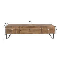TV-meubel mangohout met golvend front - Giani Ocean