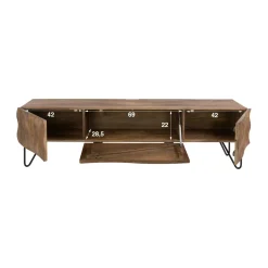 TV-meubel mangohout met golvend front - Giani Ocean