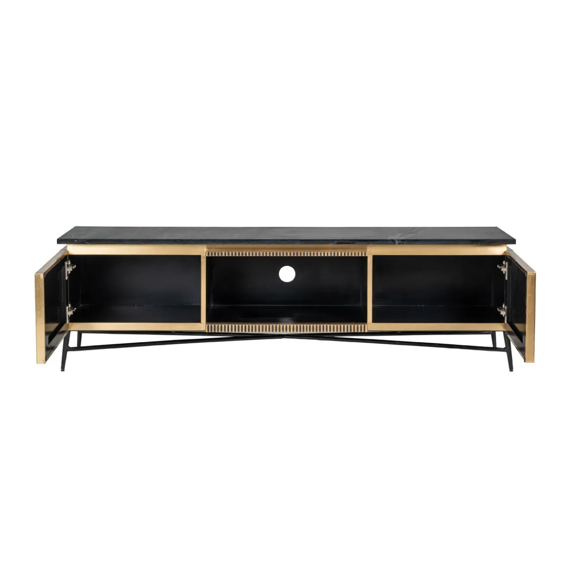 Tv-meubel messing en marmer - Richmond Interiors Ironville