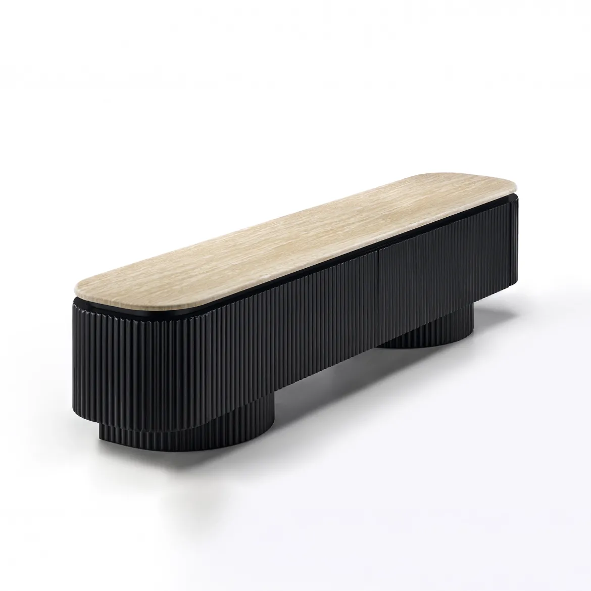 TV meubel met travertin - Bodio Kanso