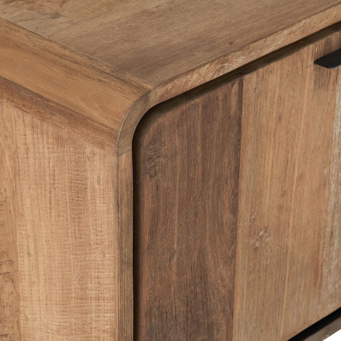 Tv-meubel teak met ronde hoeken - DTP Home Evo