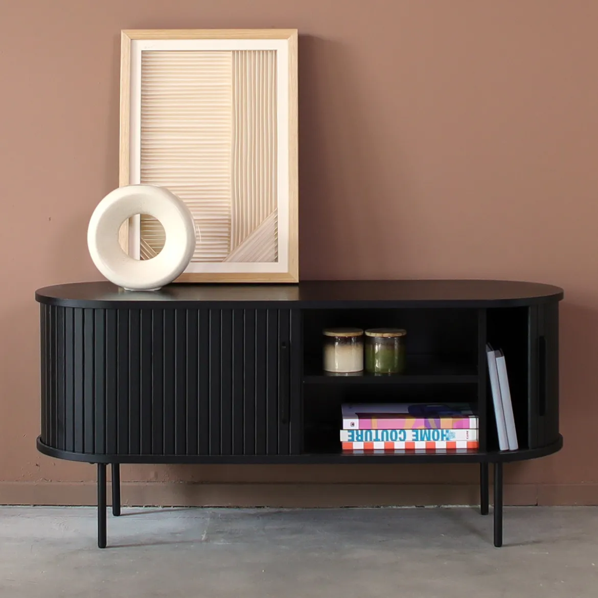 TV meubel zwart 120 cm - Bodio Sway