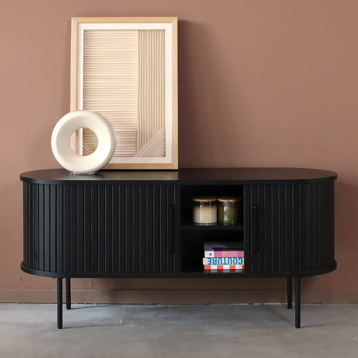 TV meubel zwart 120 cm - Bodio Sway
