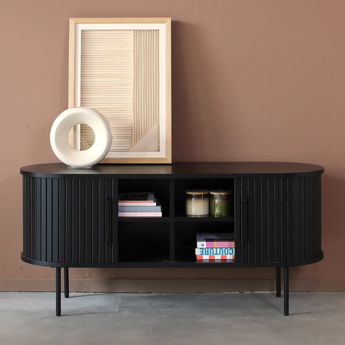 TV meubel zwart 120 cm - Bodio Sway