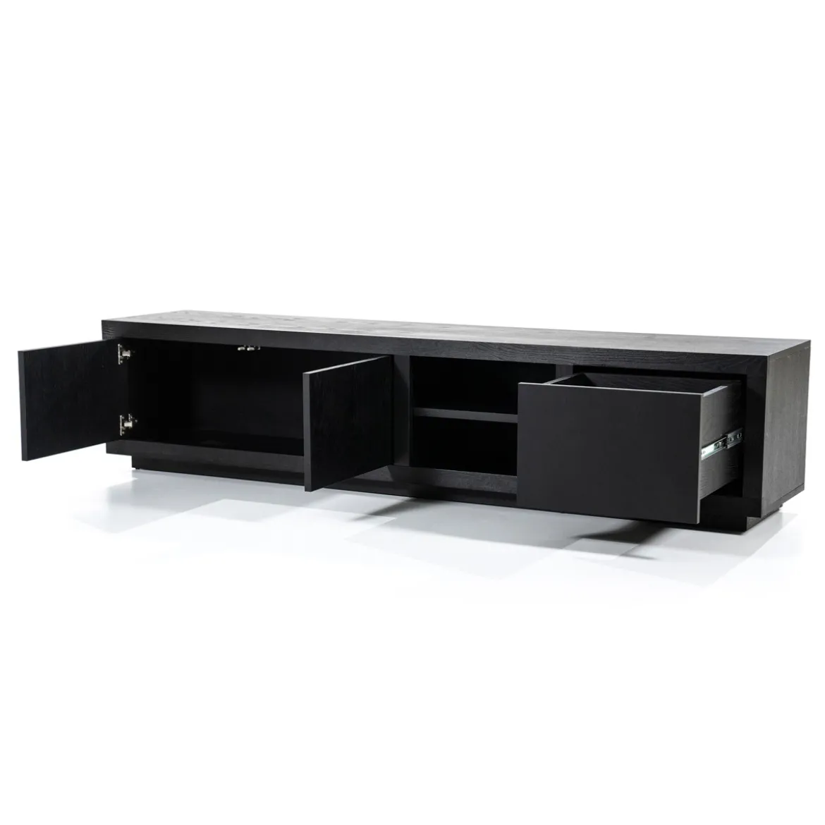 Tv-meubel zwart eiken 200 cm - Eleonora Helsinki
