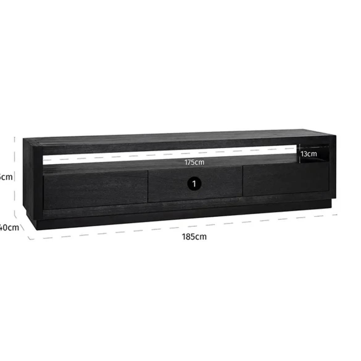 TV-meubel zwart eiken - Richmond Interiors Oakura