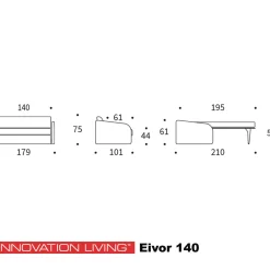 Uitklapbare slaapbank met pocket-spring matras - Innovation Living Eivor 140