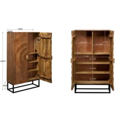 Unieke kast met houtsnijwerk deuren - Kare Design Madeira Bright