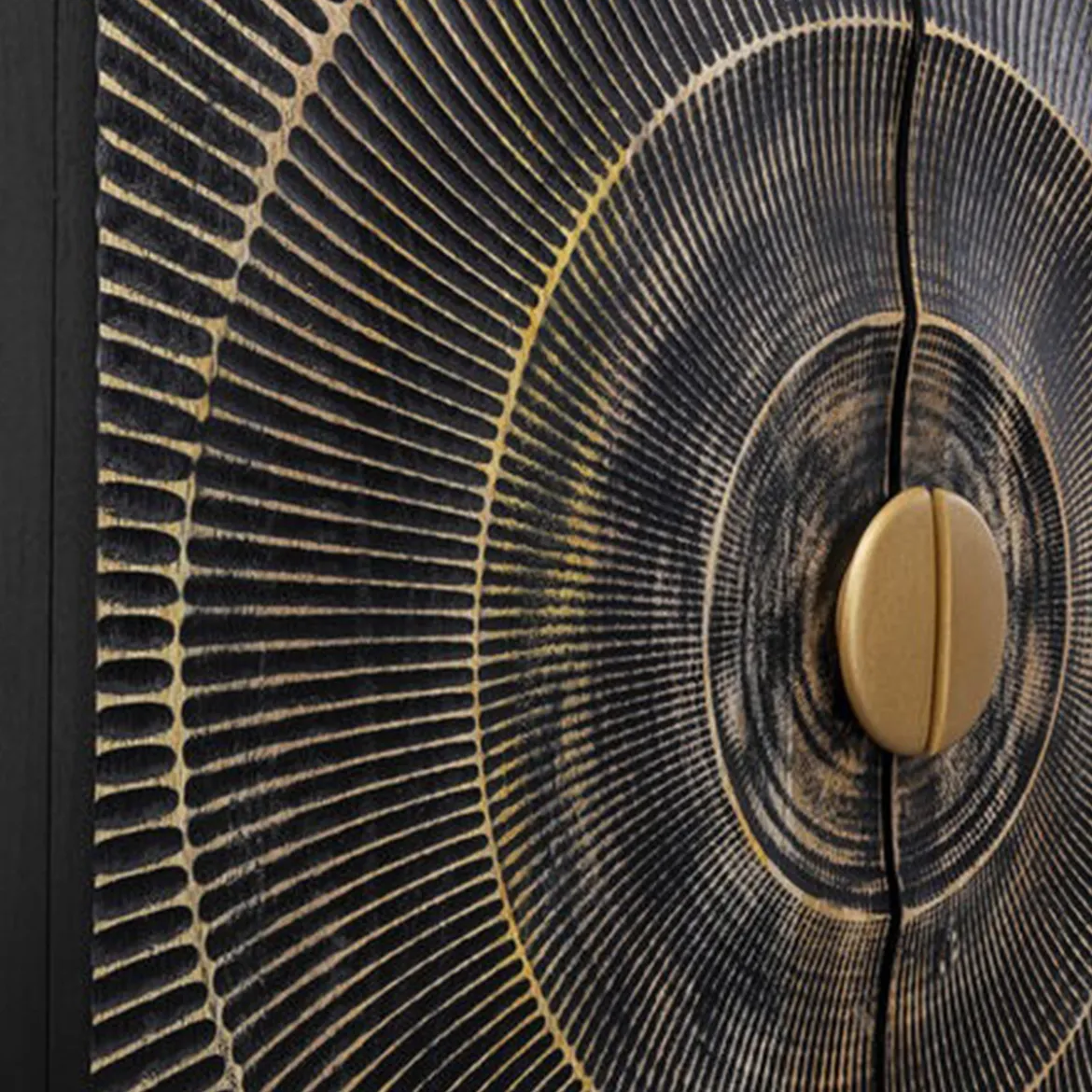 Unieke kast zwart hout met goud - Kare Design Madeira Dark