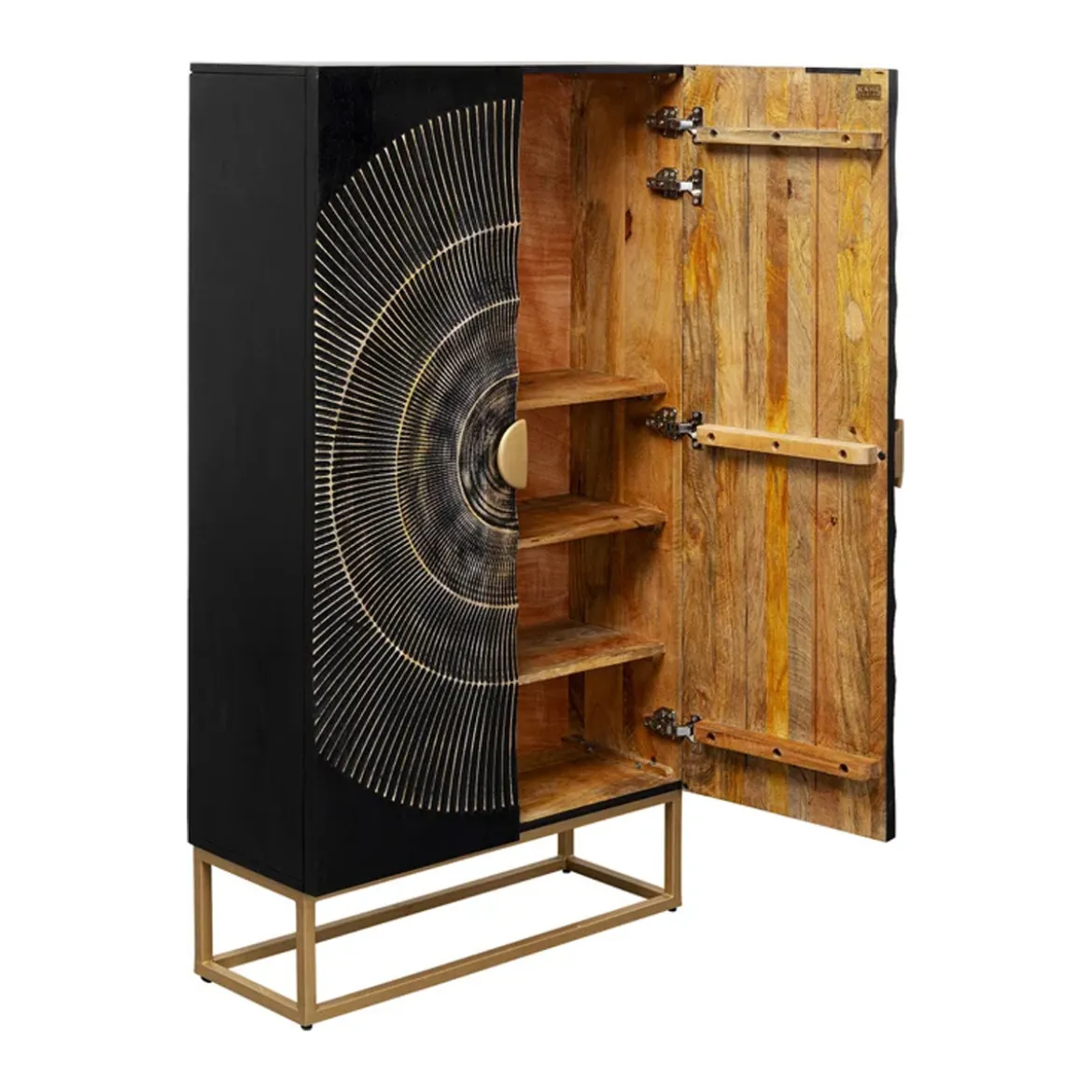 Unieke kast zwart hout met goud - Kare Design Madeira Dark