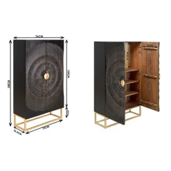 Unieke kast zwart hout met goud - Kare Design Madeira Dark