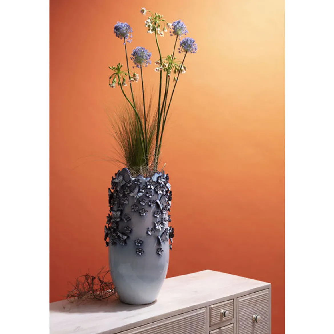 Vaas Delfts blauw met vlinders - Kare Design Butterflies