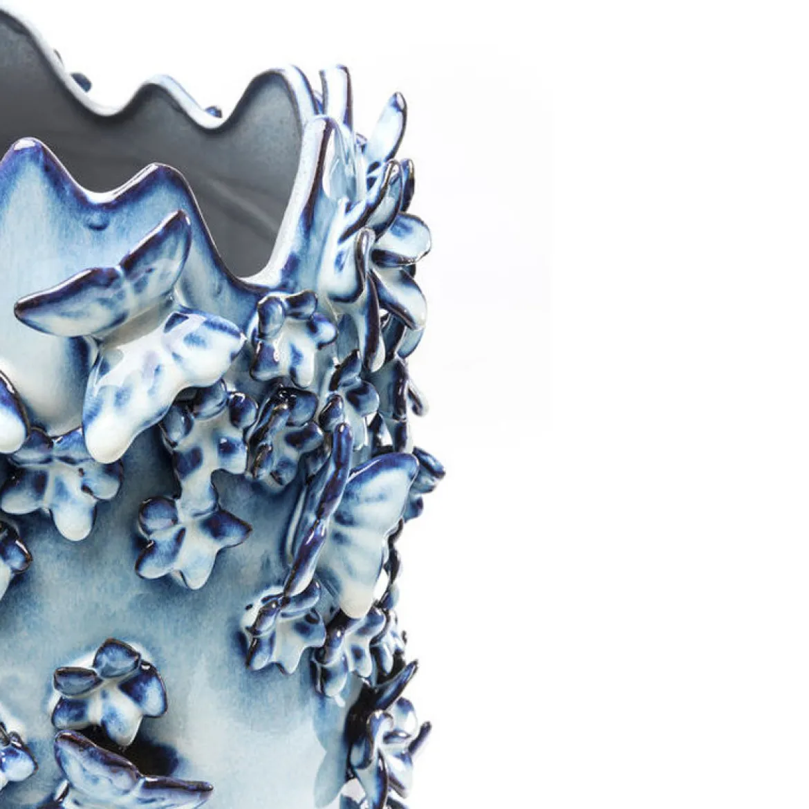 Vaas Delfts blauw met vlinders - Kare Design Butterflies