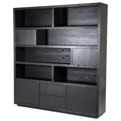 Vakkenkast zwart eiken 200 cm - Eleonora Helsinki