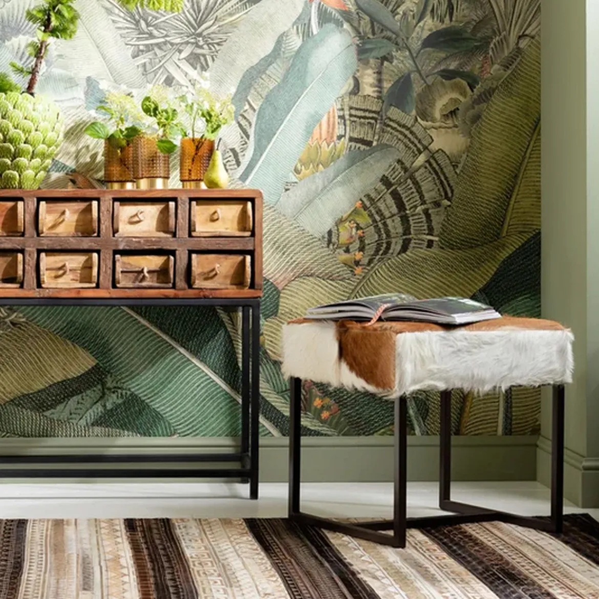 Vierkante hocker geit Country Life - Kare Design Country Life