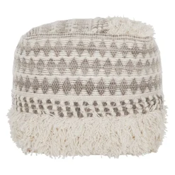 Vierkante poef beige wol - Must Living Aura