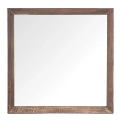 Vierkante spiegel teakhout 80 cm - DTP Home Metropole