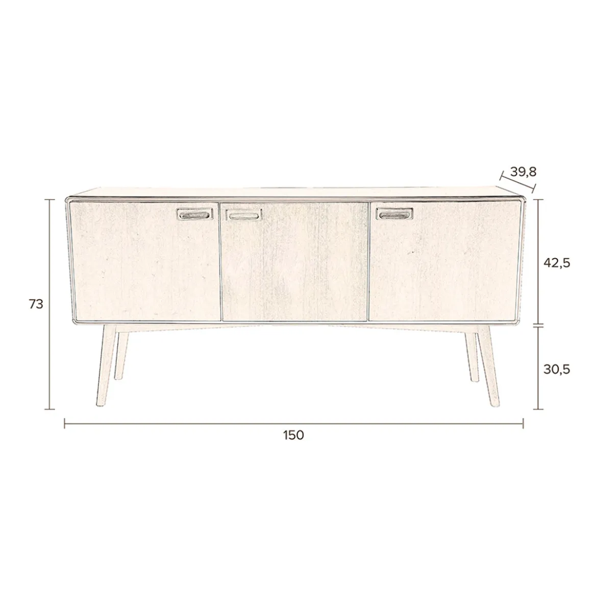 Vintage dressoir donker hout - Dutchbone Juju