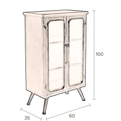 Vintage metalen kastje - Dutchbone Denza