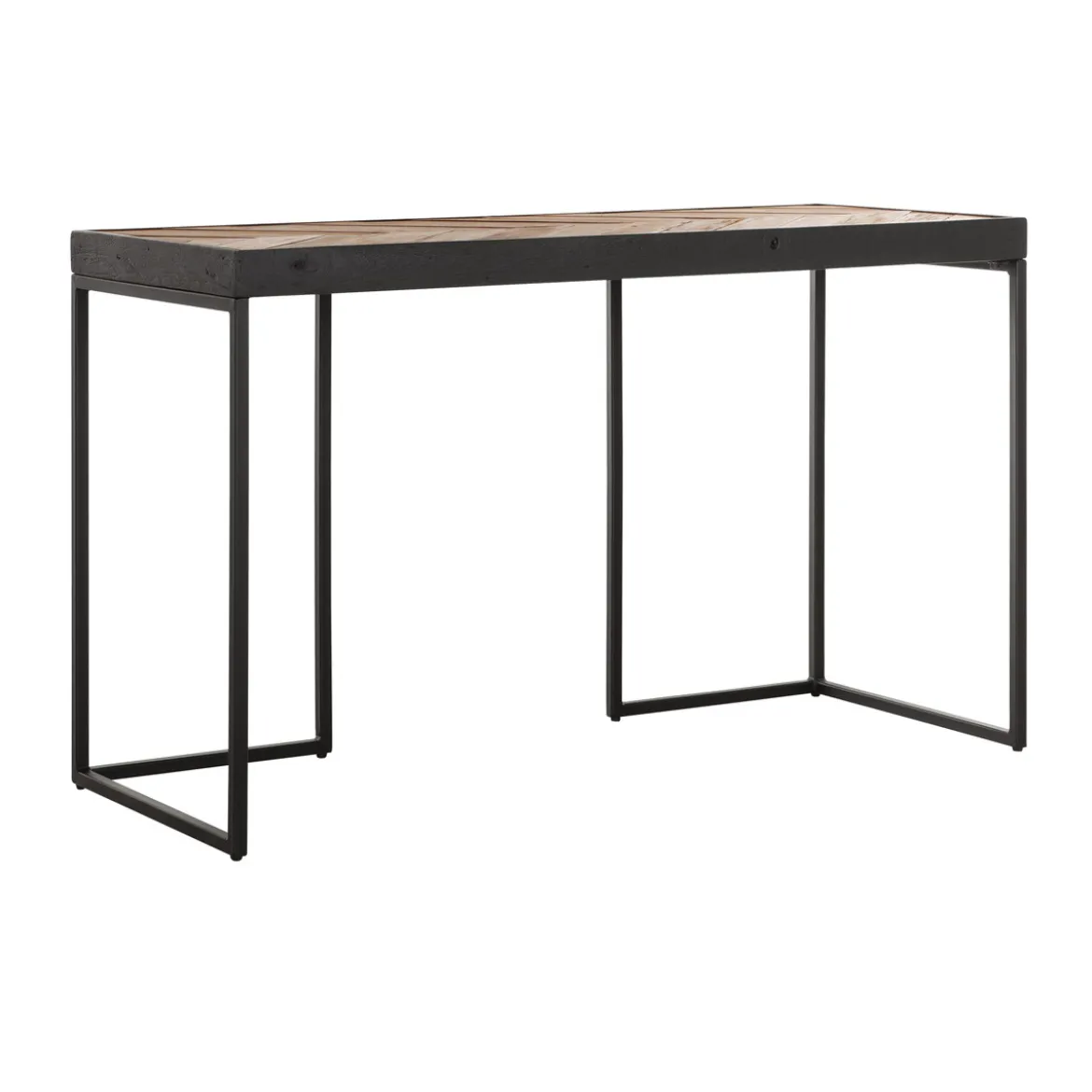 Visgraat bureau met zwart teak - DTP Home Criss Cross
