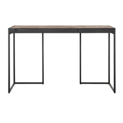 Visgraat bureau met zwart teak - DTP Home Criss Cross