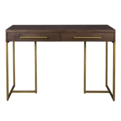 Visgraat sidetable met messing - Dutchbone Class