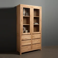 Vitrinekast teak 2 deurs - Tower Living Corona