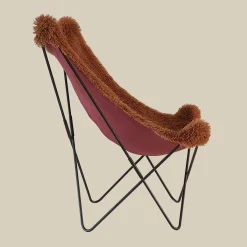 Vlinderfauteuil bont vacht terracotta - Bodio Butterfly