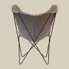 Vlinderstoel taupe bont - Bodio Butterfly